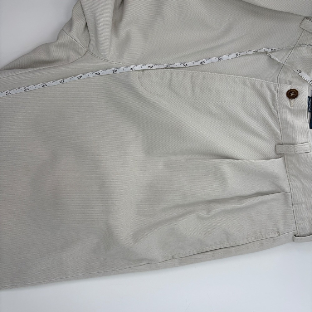 Vintage Polo Ralph Lauren Andrew Pant 36px30 Double Pleated Chino Pants Cream - Picture 13 of 15
